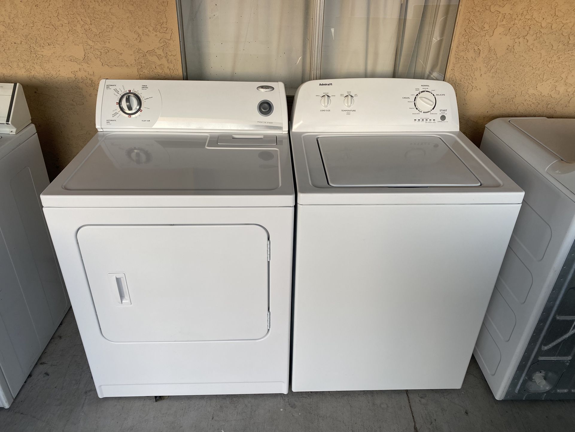 Eléctric dryer Brand Whirlpool And Washer Admiral 60 days Of Warranty Free Delivery