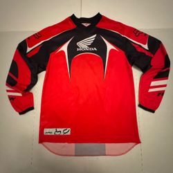 Pre Owned Good Last 2 Photos Thread Snag Honda Fox Racing HC Motocross Jersey Long Sleeve Red Black Youth Size XL