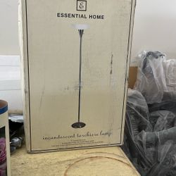 Lamp Post _ Stainless Still Post With Frosted Glass