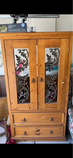 Pine armoire wardrobe