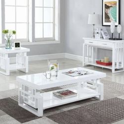 Coffee Table White Glossy 