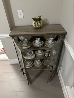 Modern Glam Arch Glass Display Cabinet / China Cabinet
