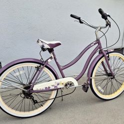 26" Purple Huffy 7/1 Speed Beach Cruiser
