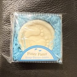 Baby Shower Favor Soap Savon Jabon Pitter Patter Baby Boy NEW in Boxes Lot of 24