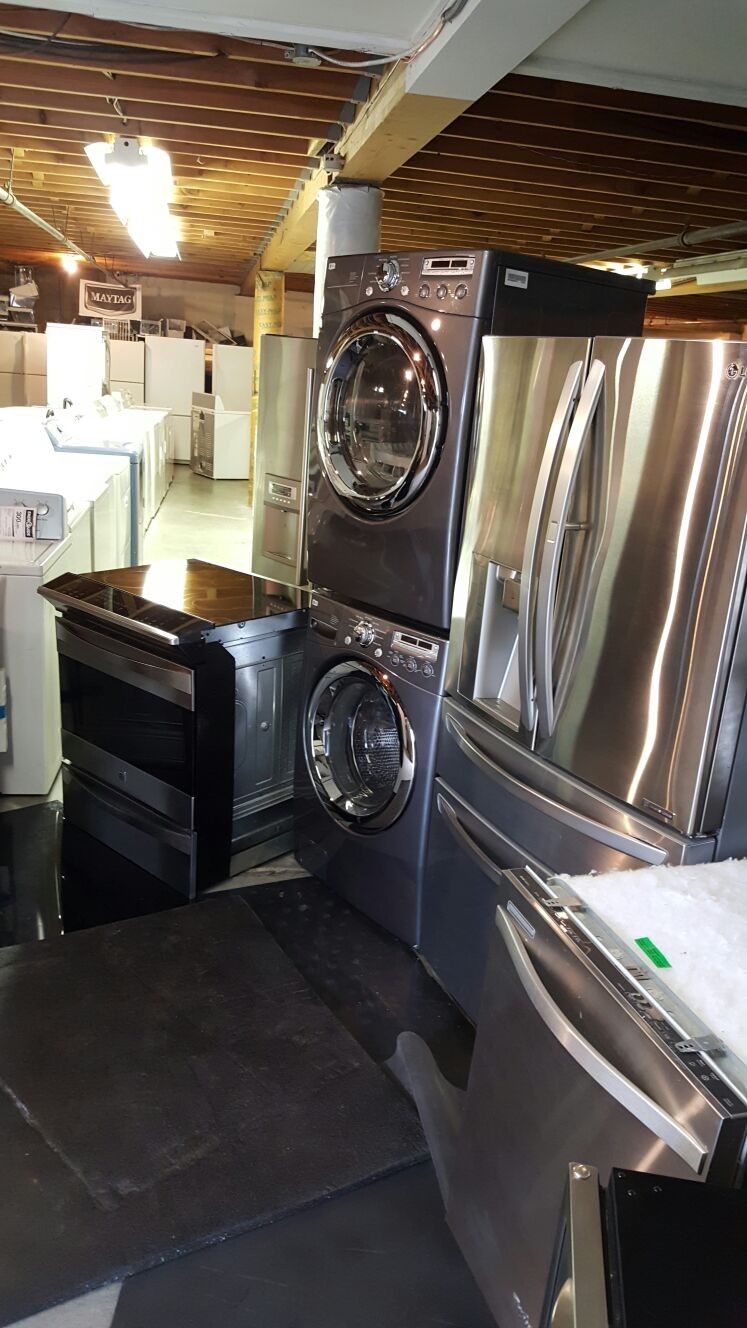 Huge Liquidation Sale Store Full Nice Certified Gently Used Washer Dryer Refrigerator Oven Stove Stackable Samsung LG Whirlpool GE Maytag Electrolux