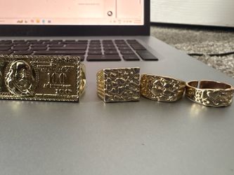 Gold Nugget rings and 100 ring