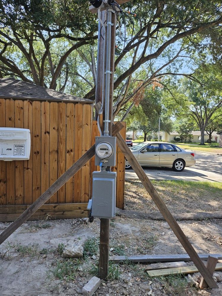 Temporary Electric Service Pole