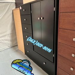 Black Pacoima Closet Wardrobe Dresser New Ropero Armoire Nuevo 