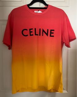 Celine Logo Orange Yellow Gradient Cotton T-Shirt