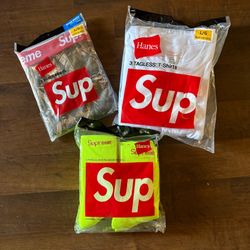 Supreme Hanes T-shirts, boxer briefs, Fluorescent Yellow socks Hane T-shirts boxer briefs socks