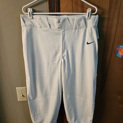 New Nike Baseball Pants Mens Large White Blue Piped Engineered Stretch Softball NEW
