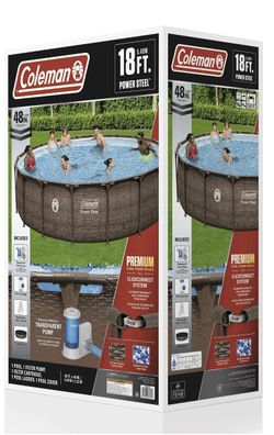 Coleman Power Steel 18 ft. x 48 in. Round Metal Frame Above Ground Pool