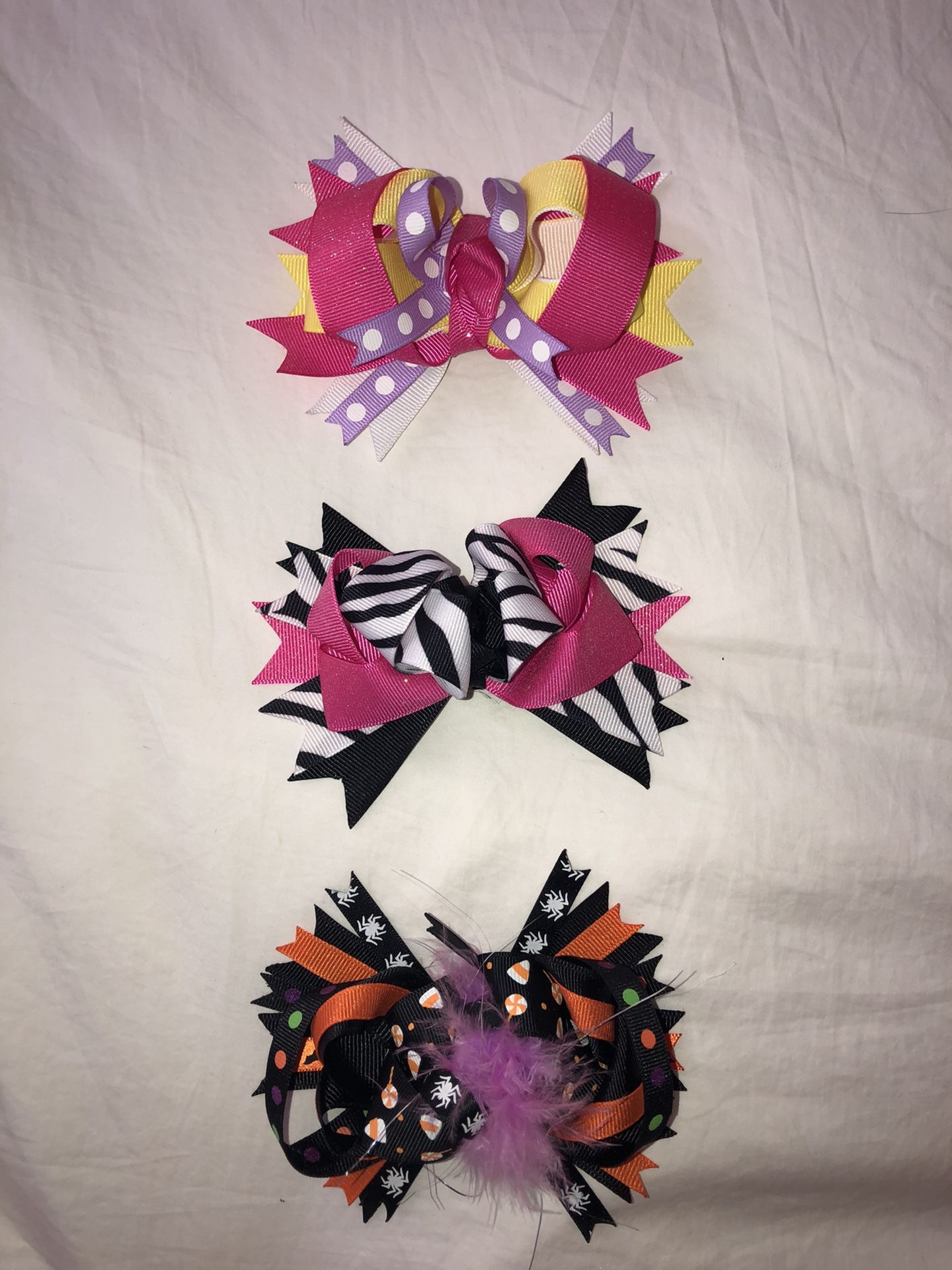 Girls Hair Bows Set of 3 NEW!