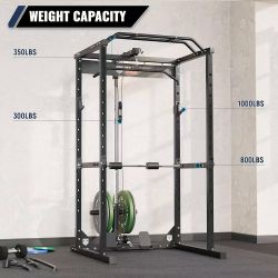 MAJOR LUTIE Power Cage, PLM05 1200lbs Capacity Power Rack with LAT Pull Down and Landmine Attachment for Home Gym $200