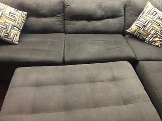 $700 grey sectional couch sofa with ottoman