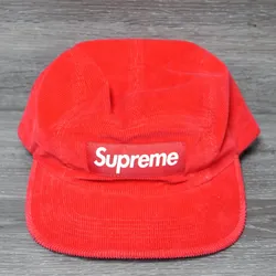 Red Supreme Corduroy Camp Cap