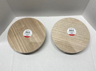 Wood Display Risers Round 2 Count Home Decor Stands New