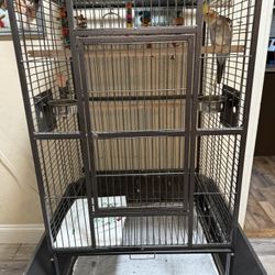 Bird Cage With Toys And Food