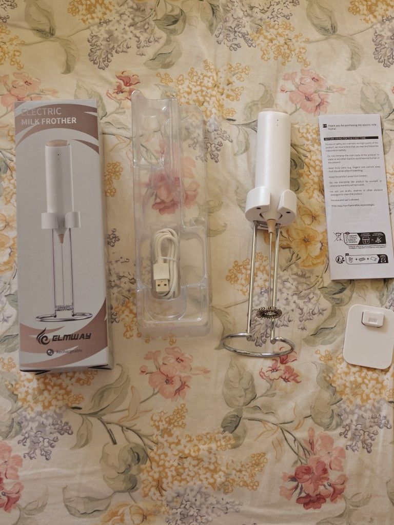 Moving sale! Rechargeable Milk Frother with Charging Stand & Wall Mount, Coffee Frother