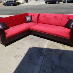 BRAND NEW 7X9FT SECTIONAL COUCHES CINNABAR MICROFIBER COMBO. CUSTOM MADE AVAILABLE 