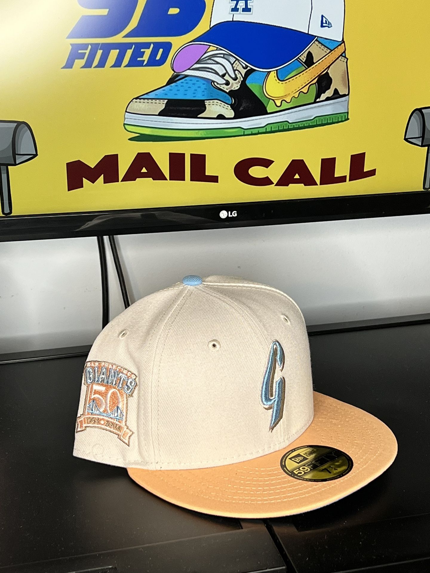 New Giants Fitted 2tone Icy Blue Uv 71/4