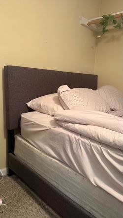 Dark Gray Upholstered Bed Frame