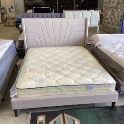 New Queen Size Bed With Mattres And Mattres Free Deliver 