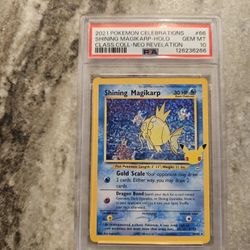 2021 POKEMON CELEBRATIONS CLASSIC COLLECTION #66 SHINING MAGIKARP-HOLO PSA 10