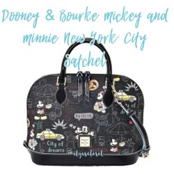 Dooney & Bourke Disney Mickey & Minnie New York City Zip Satchel NWT 