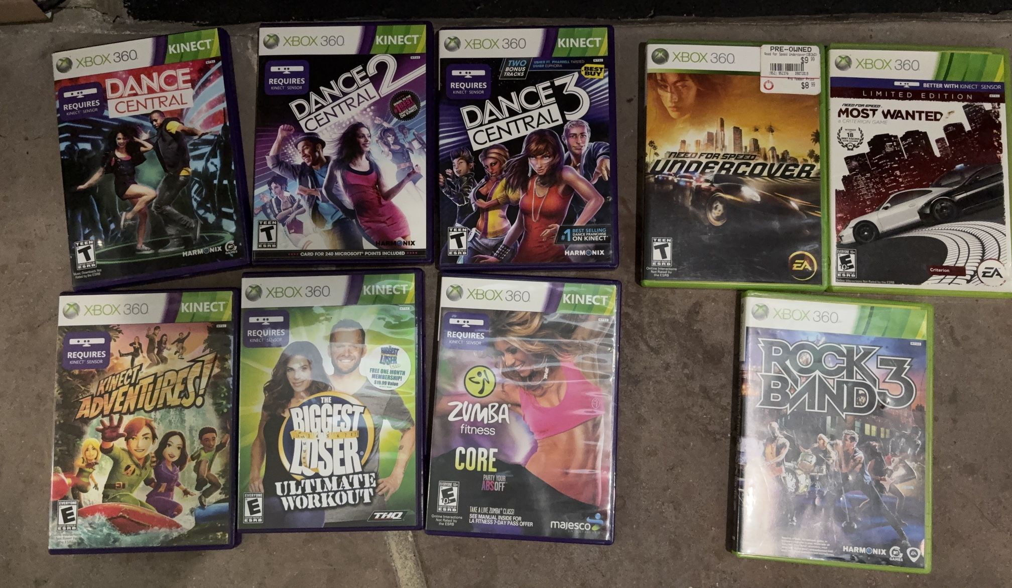 Xbox 360 with Kinect + Controller + 9-Game Bundle
