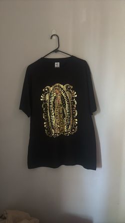 Black Virgin Mary Gold Graphic T-Shirt XL