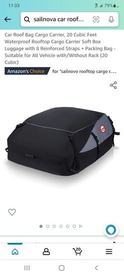 20cu Feet Car Roof Carrier Bag