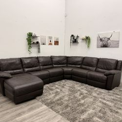 Natuzzi Sectional Leather Couch - Free Delivery 