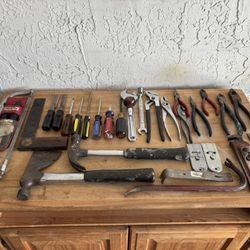 30 Hand Tools + Toolbox, “For Everyday Use”. Stanley, Craftsman, Husky. *See Pics & Description. 