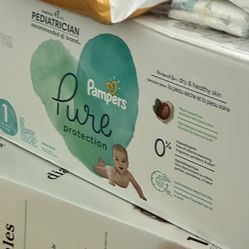Diapers - Pampers Pure - Size 1 - 82 Count- NEW