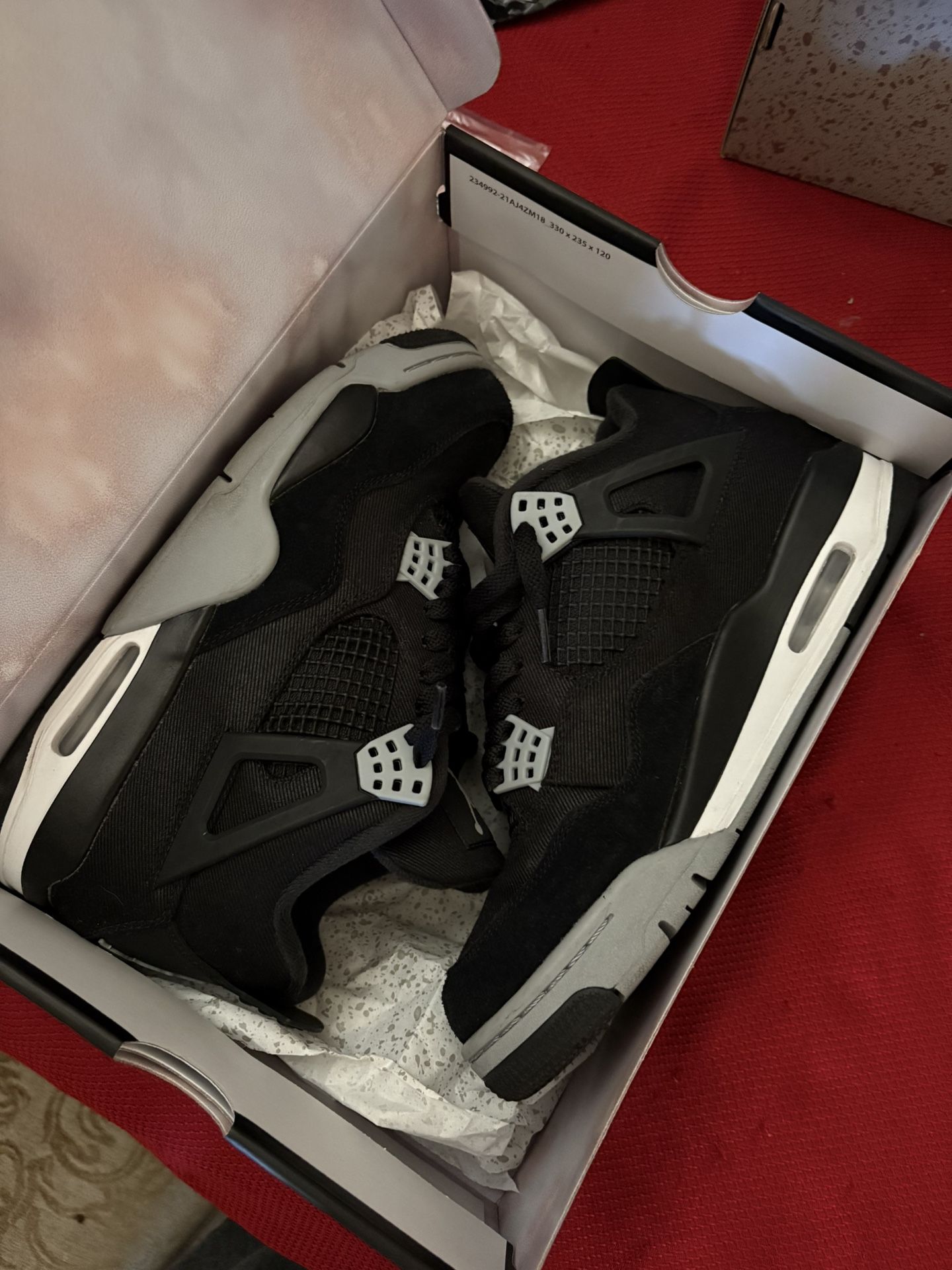 Jordan 4 Black Canvas Size 9