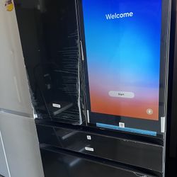  Samsung Bespoke 29 cu. ft. Standard Depth 4-Door French Door Refrigerator in Charcoal Glass/Stainless Steel with AI Family Hub+ 