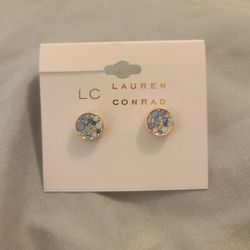 New. Lauren Conrad Blue Jeweled Stud Earrings. 