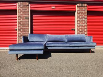 AllModern Blue Velvet 2-Pc Miller Sectional *Delivery Available*