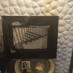 Black White And Silver Framed Canvas 