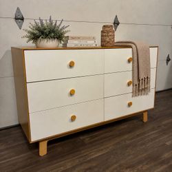OeufNYC Sparrow 6-Drawer Wood Dresser - White/Birch