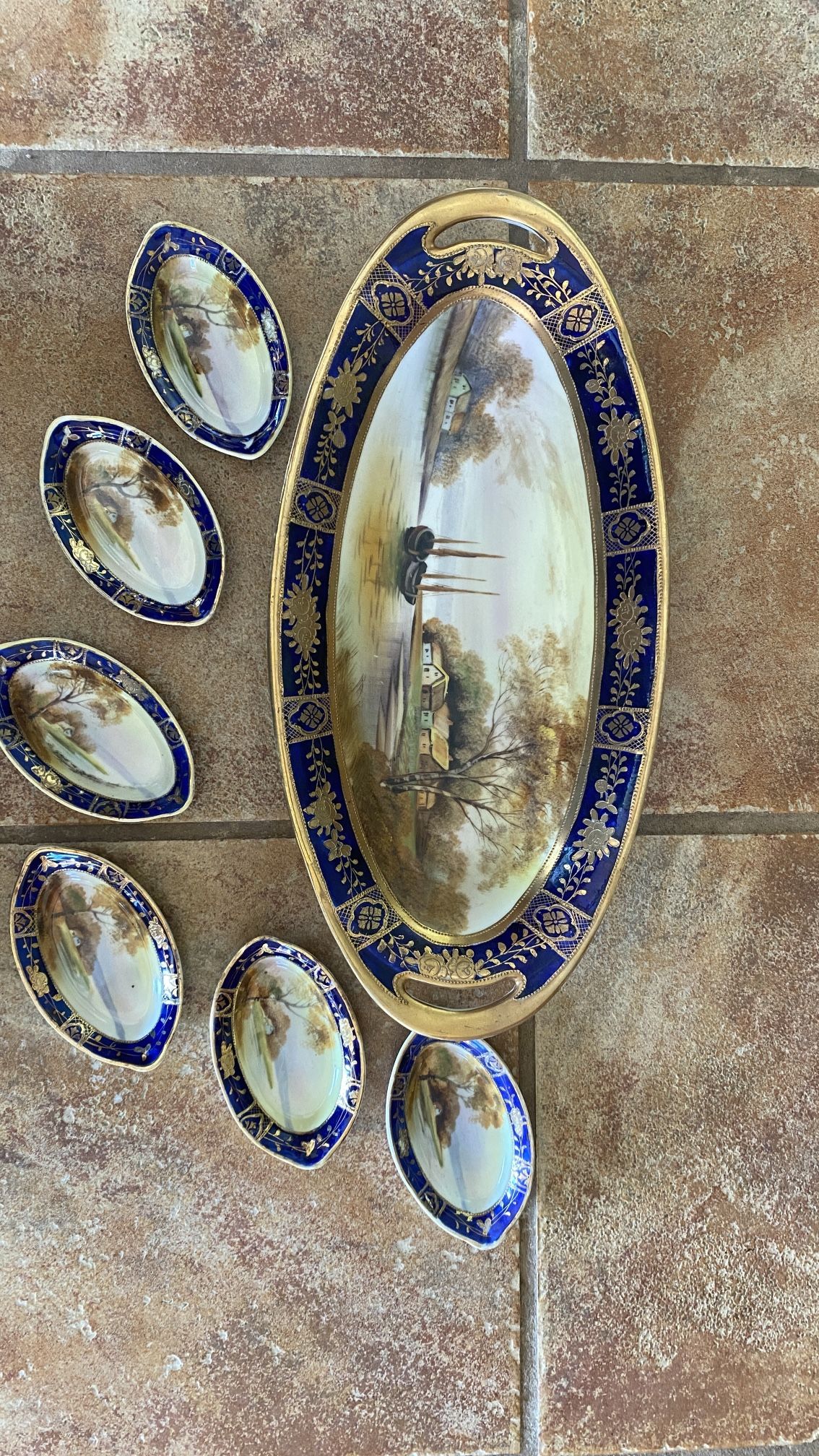 Antique Japanese Plates Set