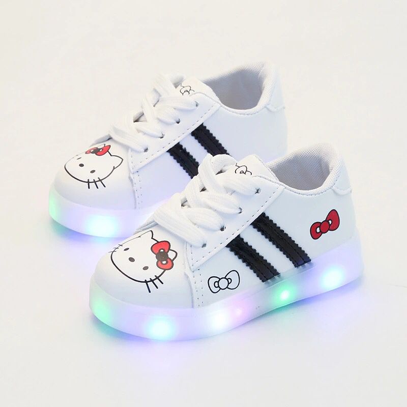 Cute Hello Kitty White Light Up Sneakers