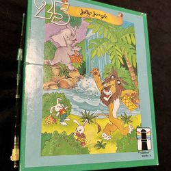 Complete Vintage 1989 Jolly Jungle 25 Piece Jigsaw Puzzle