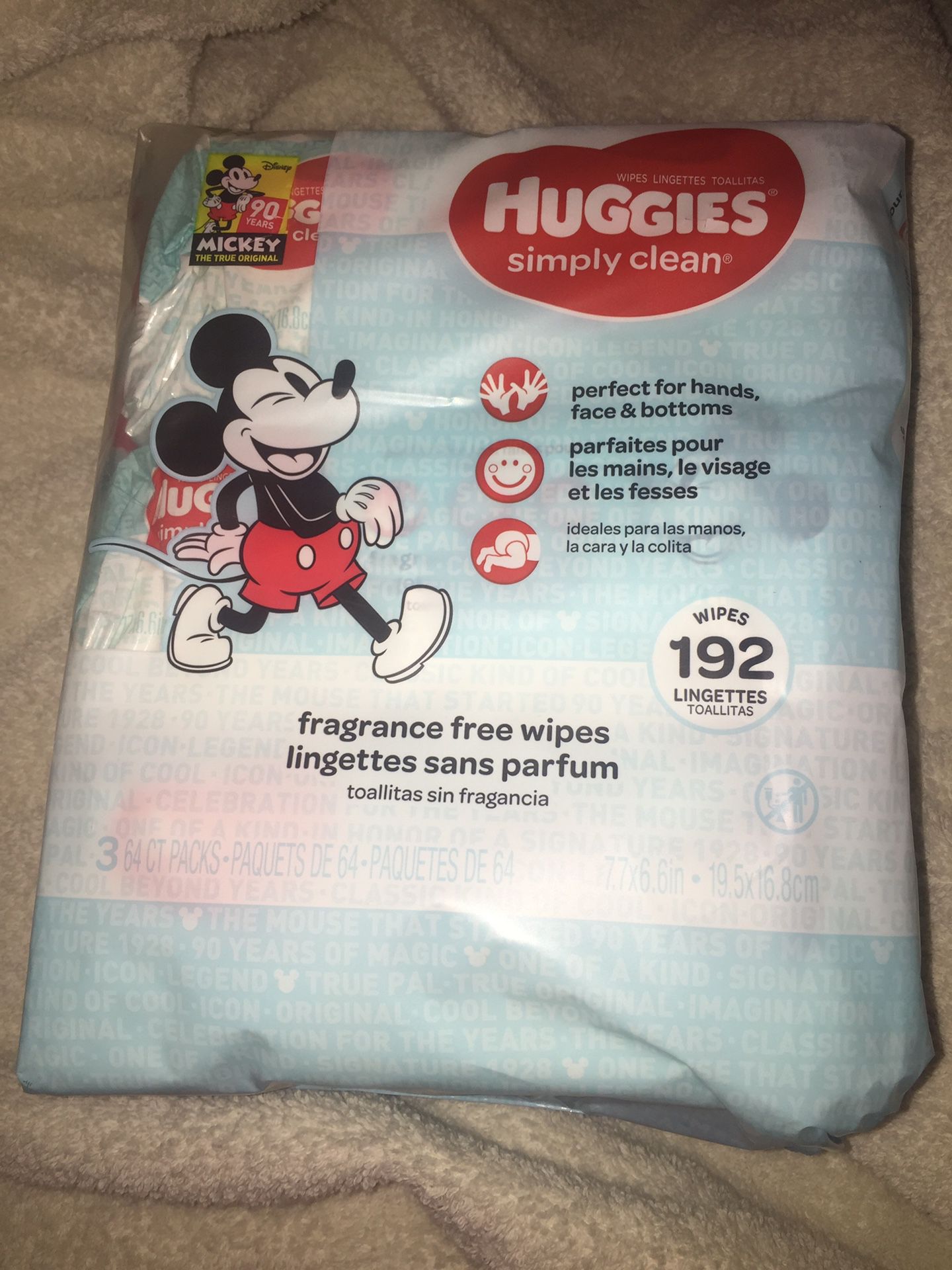 Huggies Wipes Brand New 3 Packages of 64 total of 192 Baby Wipes