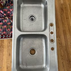 43x22” Double Bowl Drop In Kitchen Sink