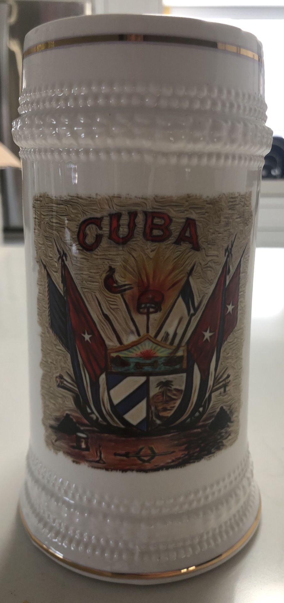 Cuba flag ceramic beer stein A7