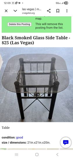 Smoked Glass Side Table
