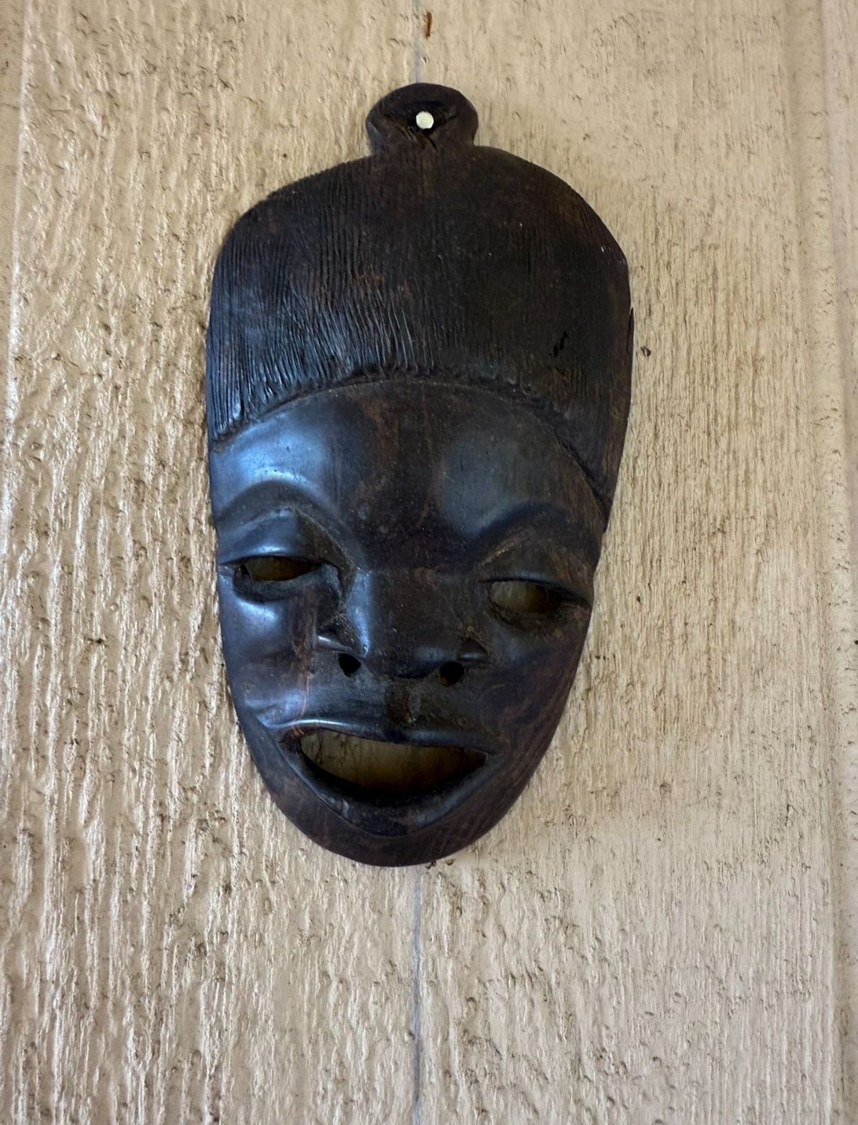 Babyface - African Tribal Mask Good Condition - Hand Wooden Carved - Hand - Hand Painted - Collectible - Authentic