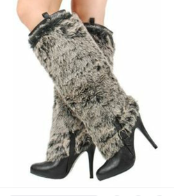 Brand New Paprika faux fur knee high boots